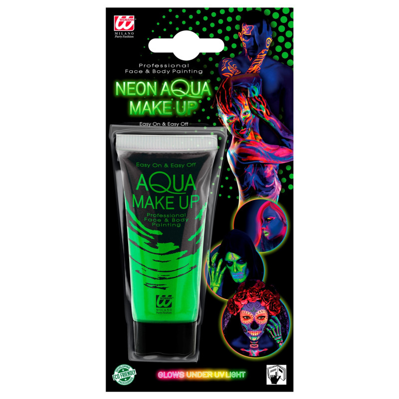 Neónovo zelený aqua make-up